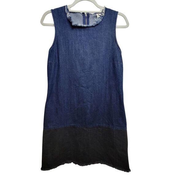 Costa Blanca Dresses & Skirts - Costa Blanca Los Angeles Denim Blue & Black Raw Hem Dress Size Small